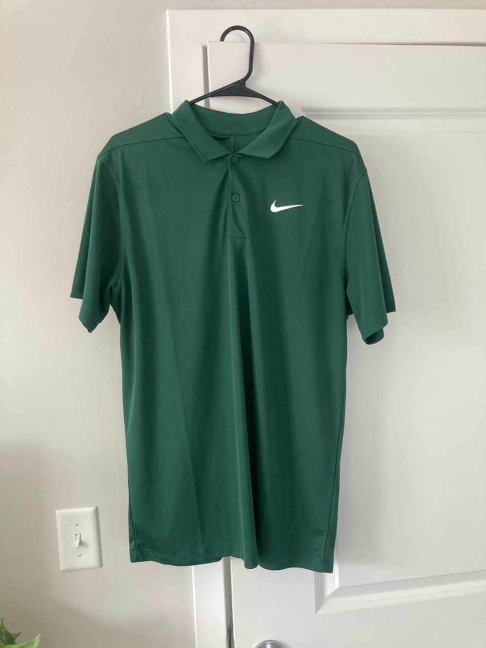 Nike Men’s Dark Green Performance Polo with White Swoosh